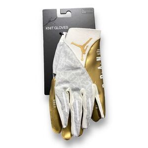 Nike Jordan Vapor Knit 4.0 Metallic Football Receiver Gloves Gold size L (c) New